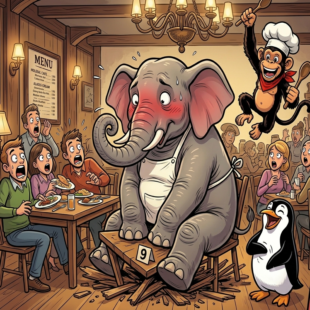 Elephant Sat on Table 9